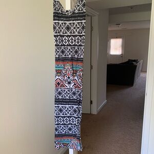 Black and White Patterned Maxi Dress